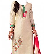 Off-white/Pink Georgette Suit- Indian Dress