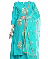 Turquoise Georgette Suit- Indian Semi Party Dress