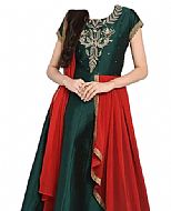 Bottle Green Georgette Suit