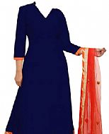 Navy Blue Chiffon Suit- Indian Semi Party Dress