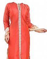 Coral Chiffon Suit- Indian Semi Party Dress