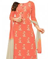 Off-white/Peach Georgette Suit- Indian Dress