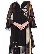 Black Chiffon Suit- Indian Semi Party Dress