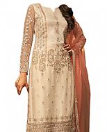 Ivory Chiffon Suit- Indian Semi Party Dress