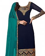 Navy Georgette Suit- Indian Semi Party Dress