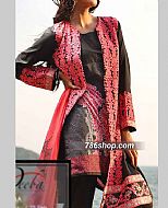 Deeba by Shariq Peach/Black Cotton Lawn Suit