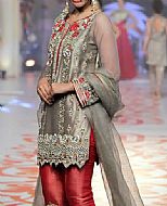 Grey Net Suit- Pakistani Formal Designer Dress