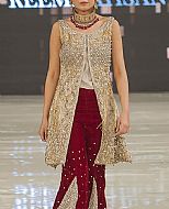 Golden/Maroon Chiffon Suit- Pakistani Party Wear Dress