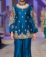 Blue Silk Suit- Pakistani Party Wear Dress