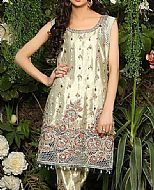 Light Golden Tissue Suit- Pakistani Formal Designer Dress