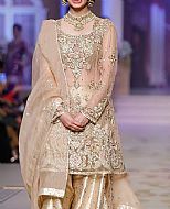 Light Golden Chiffon Suit- Pakistani Formal Designer Dress