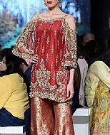 Red Silk Suit- Pakistani Party Wear Dress