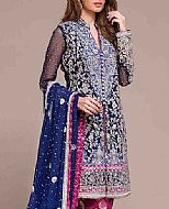 Blue/Magenta Chiffon Suit- Pakistani Formal Designer Dress