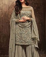 Light Olive Chiffon Suit- Pakistani Party Wear Dress