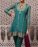 Teal Chiffon Suit- Pakistani Party Wear Dress