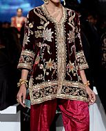 Maroon Velvet Suit- Pakistani Party Wear Dress