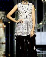 Silver/Brown Chiffon Suit- Pakistani Party Wear Dress