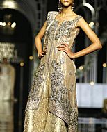 Tan/Gold Chiffon Suit- Pakistani Party Wear Dress