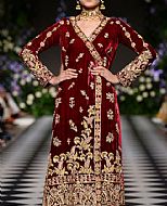 Maroon Velvet Suit- Pakistani Party Wear Dress