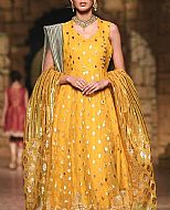 Yellow Crinkle Chiffon Suit- Pakistani Party Wear Dress