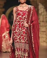 Maroon Silk Suit- Pakistani Formal Designer Dress