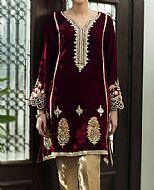 Maroon Velvet Suit- Pakistani Formal Designer Dress