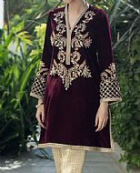 Magenta Velvet Suit- Pakistani Formal Designer Dress