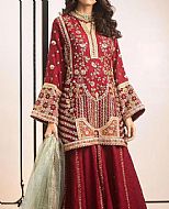 Maroon Jacquard Suit- Pakistani Party Wear Dress