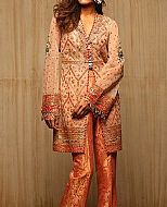 Peach/Orange Chiffon Suit- Pakistani Formal Designer Dress