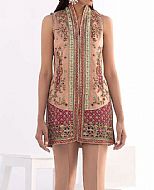 Peach Raw Silk Suit- Pakistani Formal Designer Dress