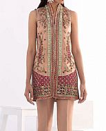 Peach Raw Silk Suit- Pakistani Party Wear Dress