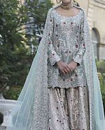 Sea Green/Beige Silk Suit- Pakistani Wedding Dress