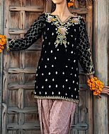 Black Velvet Suit- Pakistani Formal Designer Dress