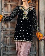 Black Velvet Suit- Pakistani Party Wear Dress