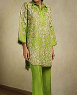 Parrot Green Jacquard Suit- Pakistani Party Wear Dress