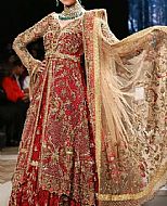 Red Crinkle Chiffon Suit- Pakistani Wedding Dress