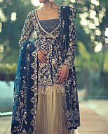 Teal Blue Crinkle Chiffon Suit- Pakistani Wedding Dress