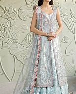 Silver Raw Silk Suit- Pakistani Bridal Dress