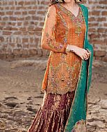 Rust Organza Suit- Pakistani Party Wear Dress