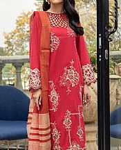 House Of Nawab Red Lawn Suit- Pakistani Designer Lawn Suits