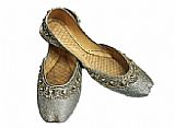 Ladies Khussa- Silver- Khussa Shoes for Women