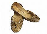 Ladies Khussa- Golden- Khussa Shoes for Women