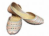 Ladies Khussa- Peach/Silver- Khussa Shoes for Women