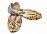 Ladies Khussa- Golden- Pakistani Khussa Shoes