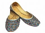 Ladies Khussa- Silver/Blue- Pakistani Khussa Shoes