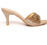 Golden Ladies Shoes- Pakistani Fancy Shoes