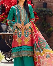 Teal Lawn Suit- Pakistani Designer Lawn Dress