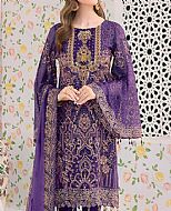 Ramsha Indigo Chiffon Suit- Pakistani Designer Chiffon Suit