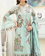 Turquoise Chiffon Suit- Pakistani Chiffon Dress