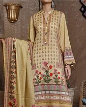 Sand Gold Lawn Suit- Pakistani Designer Lawn Dress
